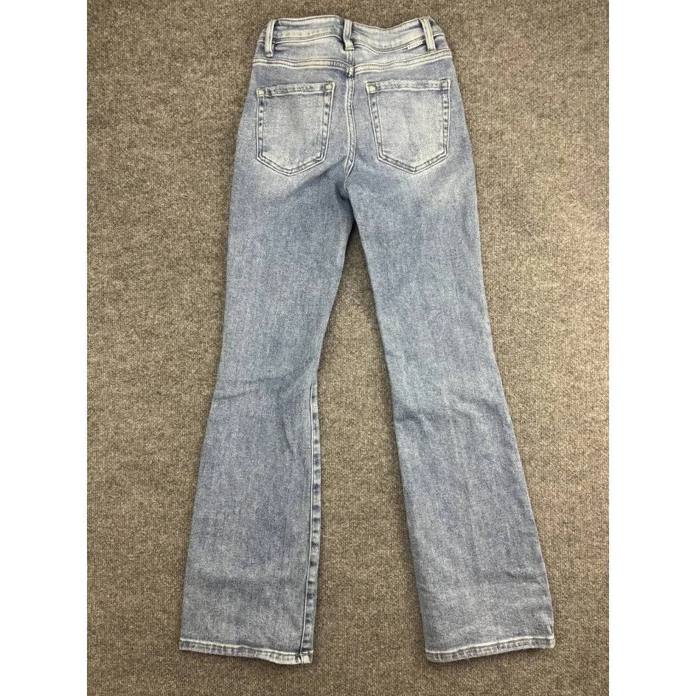 Risen Jeans Bootcut Jeans Womens 0 Light Wash Blue Mid Rise Stretch 24x30.5 - Picture 7 of 9